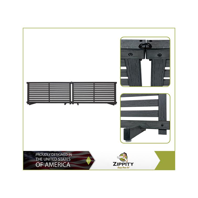 WOODTEK VINYL SLATTED CHARCOAL PORTABLE PUPPY FENCE KIT (22IN H X